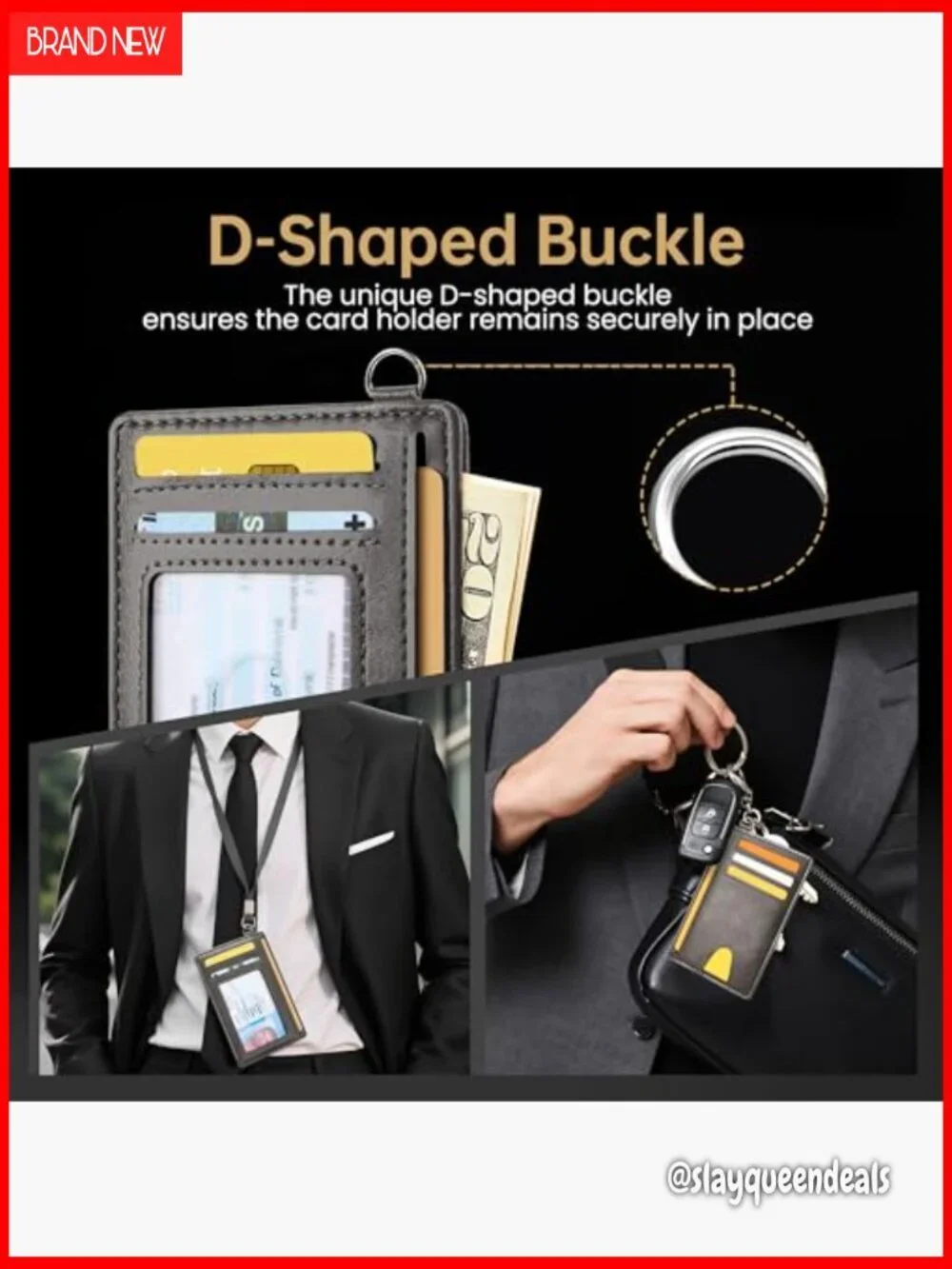 Slim RFID Blocking Credit Card Holder with 6 Slots and ID Window